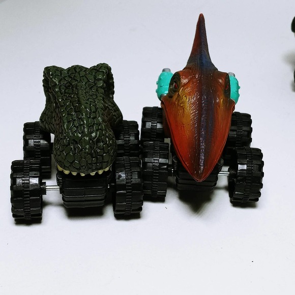 Vtg Dinosaur Heads Pull Back Racer Cars Set of 6 (eb a/b) - Picture 8 of 9